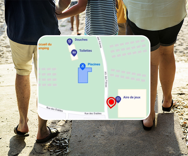 Suivre plan camping en vacances